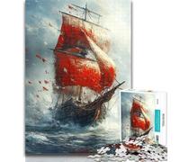 Puzzles for Adults Japanese Ancien Boat 1000 Piece Jigsaw Puzzles for Adults Gifts,Educational Game Challenge Toy for Women And Men 26x38cm