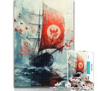 Puzzles for Adults Japanese Ancien Boat 1000 Pieces Jigsaw Puzzle for Adults& Teens,Vibrant And Unique Design Relaxing & Challenging Puzzle Experience 26x38cm