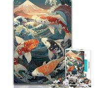 Puzzles for Adults Japanese Koi 1000 Pieces Jigsaw Puzzles for Adults And Teens,Family Game Birthday Gifts.Challenge High Difficulty 50x75cm