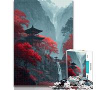 Puzzles for Adults Japanese Style Temple 1000 Piece Jigsaw Puzzles for Teenagers Gifts,Toys Educational Games Stress Relieving Wall Decoration 26x38cm