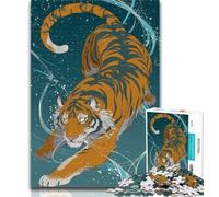 Puzzles for Adults Japanese Style Tiger Adult Jigsaw Puzzles 1000 Pieces,Family Game Stress Reliever Difficult Challenge Great Gifts And Toys 50x75cm