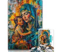 Puzzles for Adults Jesus Graffiti Jigsaw Puzzles for Adults 1000 Pieces,Family Game Birthday Gifts.Challenge High Difficulty 50x75cm