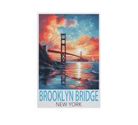 Puzzles for Adults Jigsaw Puzzles 1000 Pieces for Adults Kids，Brooklyn Bridge New York，Artwork Intellective Educational Toys Gifts（50x70cm）-AL82