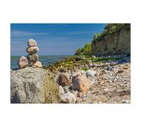 Puzzles for Adults Jigsaw Puzzles 1000 Pieces for Adults Kids，Cairns mark the way along the very stony steep coast，Artwork Intellective Educational Toys Gifts（75x50cm）-AM40