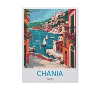 Puzzles for Adults Jigsaw Puzzles 1000 Pieces for Adults Kids，Chania Crete，Paper Puzzle Jigsaw Puzzle Artwork Intellective Educational Toys Gifts（50x70cm）-FF64