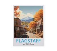 Puzzles for Adults Jigsaw Puzzles 1000 Pieces for Adults Kids，Flagstaff Arizona Vintage Travel Poster，Paper Puzzle Jigsaw Puzzle Artwork Intellective Educational Toys Gifts（50x70cm）-BY23