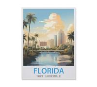 Puzzles for Adults Jigsaw Puzzles 1000 Pieces for Adults Kids，Florida Fort Lauderdale，Paper Puzzle Jigsaw Puzzle Artwork Intellective Educational Toys Gifts（50x70cm）-IE88