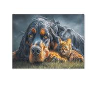 Puzzles for Adults Jigsaw Puzzles 1000 Pieces for Adults Kids，Gordon Setter on the Move in the Big City，Artwork Intellective Educational Toys Gifts（38x26cm）-Y14