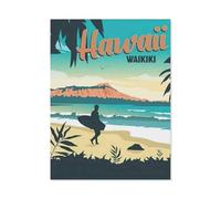 Puzzles for Adults Jigsaw Puzzles 1000 Pieces for Adults Kids，Hawaii Vintage Travel Poster，Paper Puzzle Jigsaw Puzzle Artwork Intellective Educational Toys Gifts 26x38cm-BK23