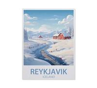 Puzzles for Adults Jigsaw Puzzles 1000 Pieces for Adults Kids,Iceland Reykjavik Ski Vintage Travel Poster,Paper Puzzle Jigsaw Puzzle Artwork Intellective Educational Toys Gifts-AO346-26x38cm