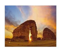 Puzzles for Adults Jigsaw Puzzles 1000 Pieces for Adults Kids，Impressive Elephant Rock at Sunset, Al Ula, Saudi Arabia，Artwork Intellective Educational Toys Gifts（38x26cm）-V46