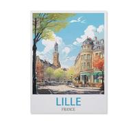 Puzzles for Adults Jigsaw Puzzles 1000 Pieces for Adults Kids，Lille France，Paper Puzzle Jigsaw Puzzle Artwork Intellective Educational Toys Gifts（38x26cm）-GN42