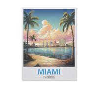 Puzzles for Adults Jigsaw Puzzles 1000 Pieces for Adults Kids，Miami Florida，Artwork Intellective Educational Toys Gifts（50x70cm）-FI6