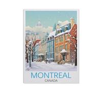 Puzzles for Adults Jigsaw Puzzles 1000 Pieces for Adults Kids，Montreal Canada Vintage-Reiseposter，Artwork Intellective Educational Toys Gifts 26x38cm-AK24