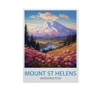 Puzzles for Adults Jigsaw Puzzles 1000 Pieces for Adults Kids，Mount St. Helens Washington Travel Poster，Artwork Intellective Educational Toys Gifts（50x70CM）-BE86
