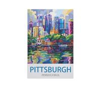 Puzzles for Adults Jigsaw Puzzles 1000 Pieces for Adults Kids,PITTSBURGH PENNSYLVANIA,Wood Puzzle Jigsaw Puzzle Artwork Intellective Educational Toys Gifts(75x50cm)-GB82