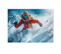 Puzzles for Adults Jigsaw Puzzles 1000 Pieces for Adults Kids，Skiing, Pure Passion，Artwork Intellective Educational Toys Gifts（75x50cm）-AD2
