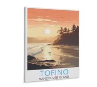 Puzzles for Adults Jigsaw Puzzles 1000 Pieces for Adults Kids，Tofino Vintage Travel Poster Vancouver Island，Artwork Intellective Educational Toys Gifts（50x70cm）-D9