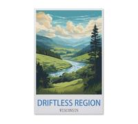 Puzzles for Adults Jigsaw Puzzles 1000 Pieces for Adults Kids，Vintage Travel Poster Driftless Region Wisconsin，Artwork Intellective Educational Toys Gifts（38x26cm）-G29