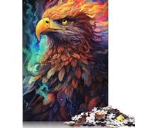 Puzzles for Adults & Kids Colorful Psychedelic Eagle61965 Adult Jigsaw Puzzle 尺寸 Wood Puzzle Suitable for Adults And Children over 12 Years Old Great Gift for Adults 500pcs (52x38cm)