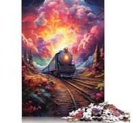 Puzzles for Adults & Kids Colorful Psychedelic Train Adult Jigsaw Puzzle 尺寸 Wood Puzzle Suitable for Adults And Children over 12 Years Old Great Gift for Adults 1000pcs (75x50cm)
