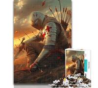 Puzzles for Adults Knight in The Sunset Adult Jigsaws 1000 Pieces Difficult,Challenging Game for The Whole for Women, Gifts for Men 26x38cm