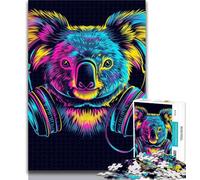 Puzzles for Adults Koala with Headphones Sunglasses Adult Jigsaws 1000 Pieces Difficult,Challenging Game for The Whole for Women, Gifts for Men 50x75cm