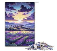 Puzzles for Adults Lavender Fields in Provence, France 1000 Piece Wooden Jigsaw for Kids Age 12 Years Up Home Decoration 1000 PCS(38x26cm)