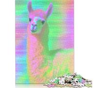 Puzzles for Adults Llama in Neon Glow 500 Piece Jigsaw Puzzles Wood Puzzle for Adults And Age 18 Years Up Puzzle Fun Puzzles Games 500pcs (52x38cm)