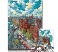 Puzzles for Adults London And Paris Cityscapes Jigsaws 1000 Pieces for Adults,with Fully Interlocking Randomly Shaped Pieces for And 14 Years Old 50x75cm