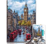 Puzzles for Adults London City Street Scene Puzzles 1000 Pieces for Adults,Wall Decoration Unique Birthday And Xmas Gifts Suitable for And 14 26x38cm