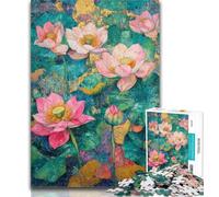 Puzzles for Adults Lotus Art 1000 Pieces Jigsaw Puzzle for Adults& Teens,Vibrant And Unique Design Relaxing & Challenging Puzzle Experience 26x38cm