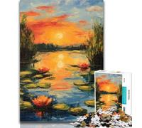 Puzzles for Adults Lotus Pond 1000 Pieces Jigsaw Puzzles for Adults And Teens,gifts for Friends And Family for Age 14 26x38cm