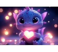 Puzzles for Adults Loving Little Purple Dragon Puzzles Matte Finish & Eco Friendly Wooden Puzzles Home Decor Room Decor Wall Decor Fun Puzzle Ideas for Gifts_1000pcs