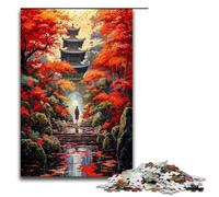 Puzzles for Adults Magical Japanese Village 1000 Piece Wooden Jigsaw for Kids Age 12 Years Up Home Decoration 1000 PCS(75x50cm)