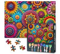 Puzzles for Adults Mandala Flower, Jigsaw Puzzles for Adults 1000 - Abstract Colorful Blooming Floral Art, Hard Impossible Puzzle 27.5x19.7 Inch, Educational Games for Family Birthday Party