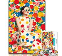 Puzzles for Adults Mary Blair-style Woman Jigsaw Puzzles for Adults,Toys Educational Games Stress Relieving Great Gifts And Toys 26x38cm