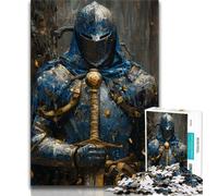 Puzzles for Adults Medieval Majestic Knight Jigsaws 1000 Pieces for Teenagers,Toys Educational Games Stress Relieving Wall Decoration (26x38cm)