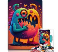 Puzzles for Adults Monster Love Hearts 1000 Piece Jigsaw Puzzles for Adults Gifts,with Matching Poster And Trivia Sheet for Age 14 (50x75cm)