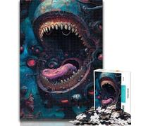 Puzzles for Adults Monster's Mouth Puzzles 1000 Pieces for Teenagers,Decompressing Intellectual Educational Toy Birthday Present, Gifts 50x75cm