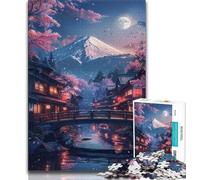 Puzzles for Adults Mount Fuji And Cherry Blossom 1000 Piece Jigsaw Puzzles for Adults,Family Game Birthday Gifts.Challenge High Difficulty (26x38cm)