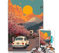 Puzzles for Adults Mount Fuji Sports Car Adult Jigsaw Puzzles 1000 Pieces,Family Game Stress Reliever Difficult Challenge Great Gifts And Toys 50x75cm