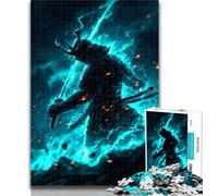 Puzzles for Adults Neon Samurai Warrior War 1000 Piece Jigsaw Puzzles for Teenagers,Educational Games Home Decoration Deal As Gifts for The Whole Family 26x38cm