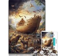 Puzzles for Adults Noah's Ark Jigsaw Puzzles for Teenagers,Toys Educational Games Stress Relieving Parent-child Interaction (50x75cm)