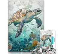 Puzzles for Adults Ocean Turtle 1000 Piece Jigsaw Puzzles for Teenagers,Classic Educational Games Beautiful Decoration 50x75cm