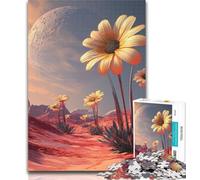 Puzzles for Adults Outer Space Flowers 1000 Piece Jigsaw Puzzles for Adults Gifts,with Matching Poster And Trivia Sheet for Age 14 75x50cm