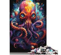 Puzzles for Adults Painting Colorful Octopus Jigsaw Puzzles for Adults 尺寸 Wooden Jigsaw for Adults & Kids Age 12 Up Puzzle Wall Decoration 1000pcs (75x50cm)