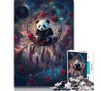 Puzzles for Adults Panda Dream Catcher 1000 Piece Jigsaw Puzzles for Teenagers Gifts,Toys Educational Games Stress Relieving Wall Decoration 26x38cm