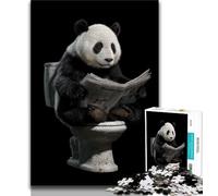 Puzzles for Adults Panda Sitting on The Toilet 1000 Piece Jigsaw Puzzles for Adults Gifts,with Matching Poster And Trivia Sheet for Age 14 (38x26cm)