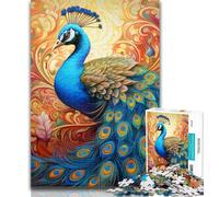 Puzzles for Adults Peacock 1000 Piece Jigsaw Puzzles for Teenagers,Educational Games Home Decoration Deal As Gifts for The Whole Family 75x50cm